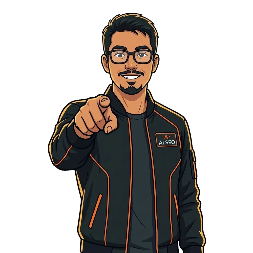 Elmer menunjuk ke depan dengan tatapan lugas